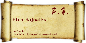Pich Hajnalka névjegykártya